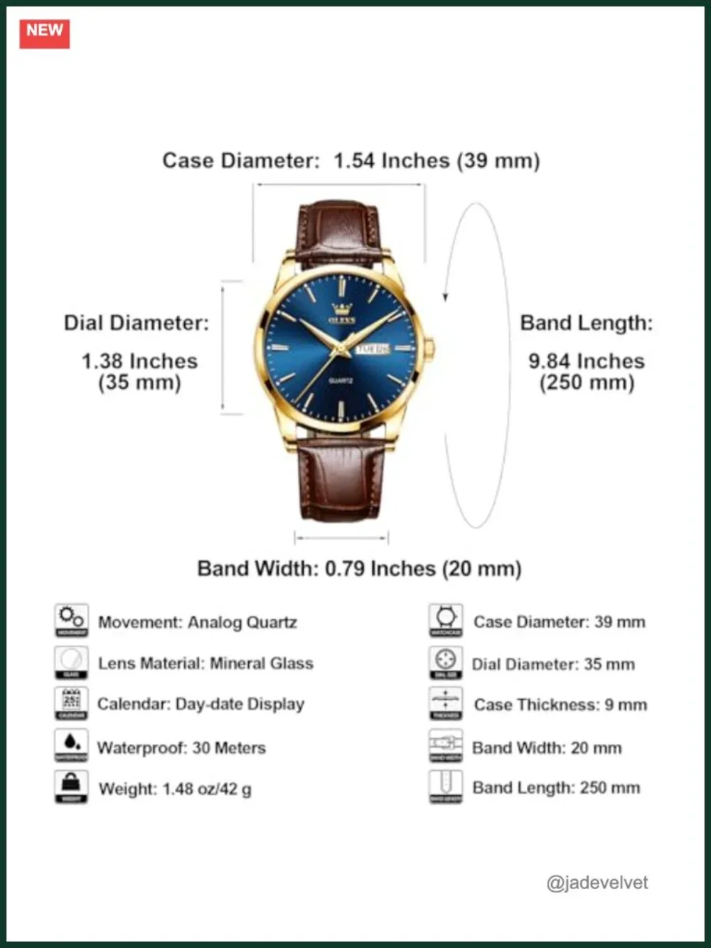 Men's Casual Leather Watch Minimalist Analog Quartz Wristwatch